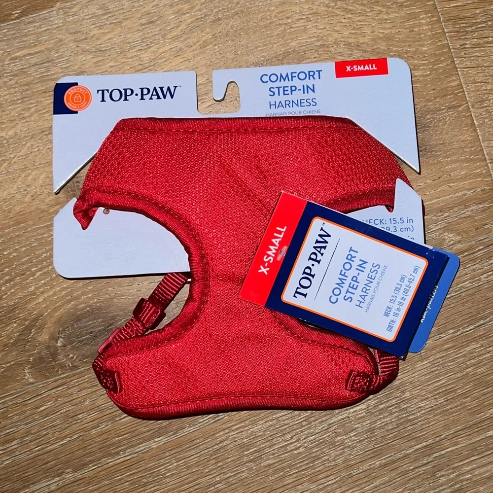 3pc SET Top Paw Mesh Comfort Step-In Small Dog or Cat Harness in Red - Picture 5 of 11